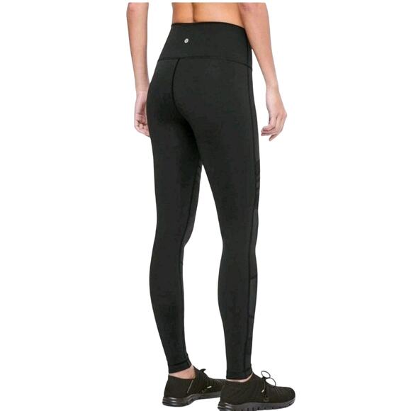 Lululemon Wunder Under High Rise Tight Leggings Mix & Mesh Black 28” Women 6 - Picture 3 of 7